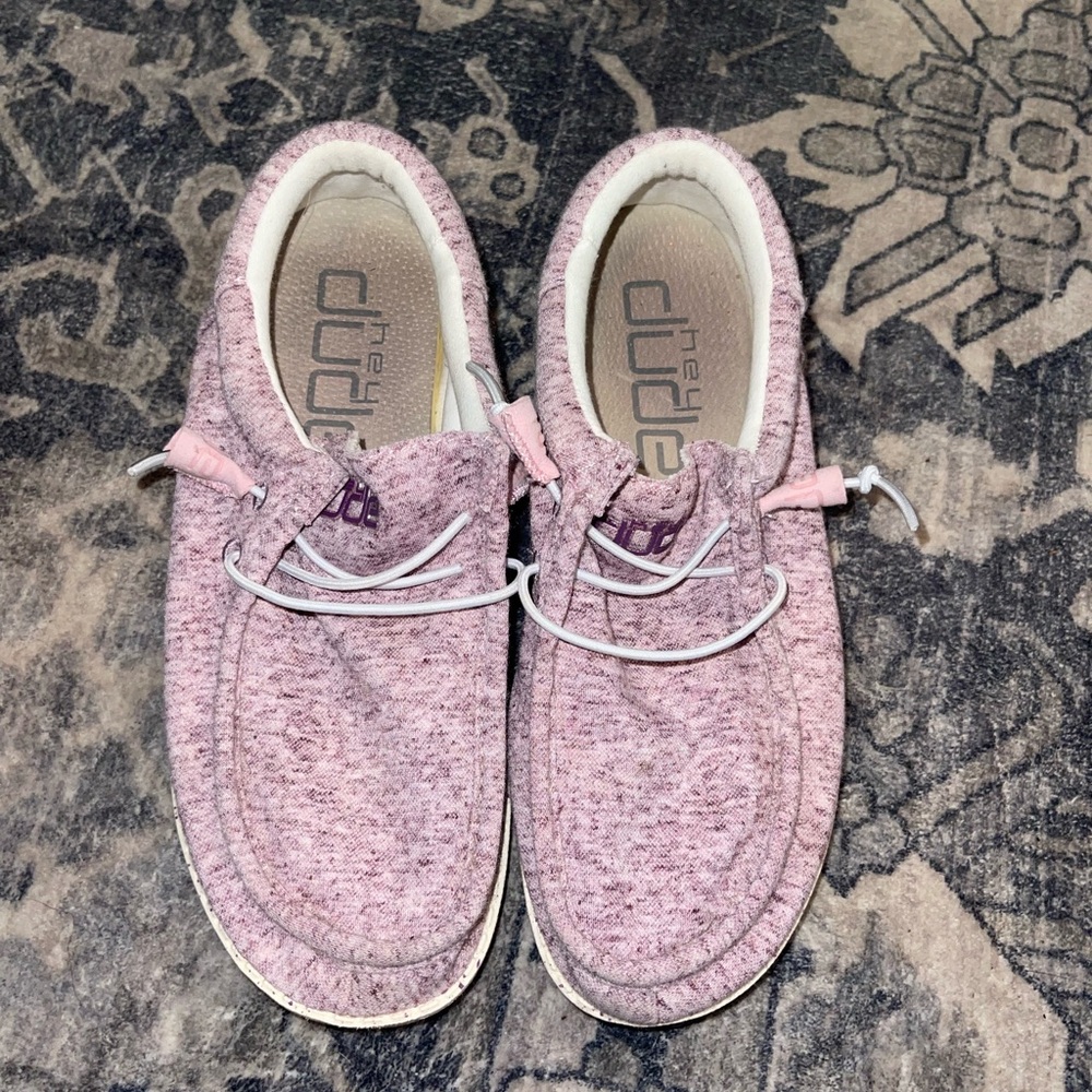 Hey Dude Wally Knit Shoes Pink Heather Women’s Size 8-8.5 (tag says 7)